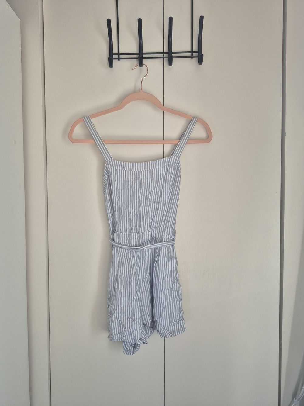 Hollister Blue & White Striped Cotton Romper